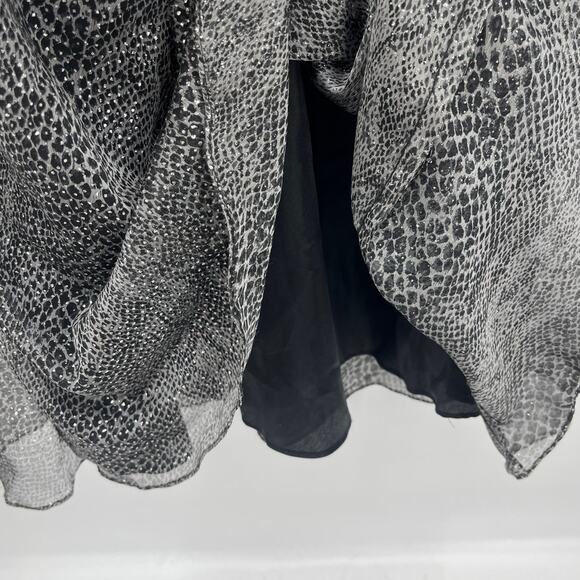 Vtg Y2K Night Way Slip Dress Sz 4 Empire Waist Glitter Cowl Mob Wife Vampy USA - Picture 4 of 11